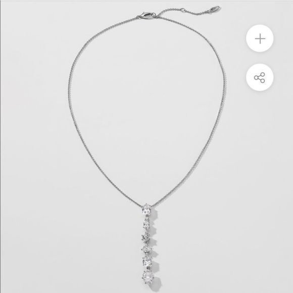NADRI Rhodium Frolic Linear Necklace in Silver - Picture 3 of 4
